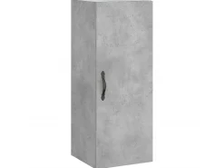 Aparador de madera contrachapada gris hormigón 34,5x34x180 cm ES53105