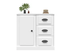 Aparador de madera contrachapada blanco 70x35,5x67,5 cm