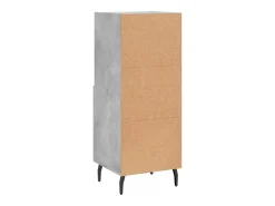 Aparador de madera contrachapada gris hormigón 34,5x34x90 cm