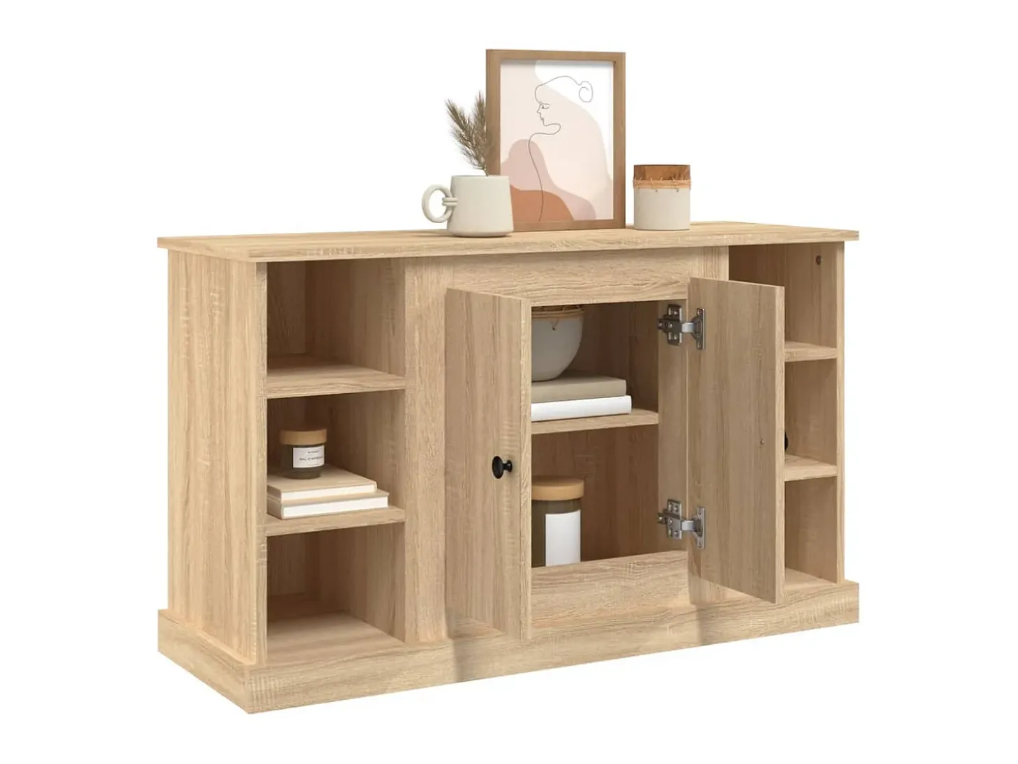 Aparador de madera contrachapada roble Sonoma 100x35,5x60 cm ES67197