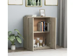 Aparador de madera contrachapada color roble Sonoma 60x30x75 cm ES34214