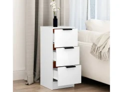Aparador de madera contrachapada blanco 30x30x70 cm ES18912