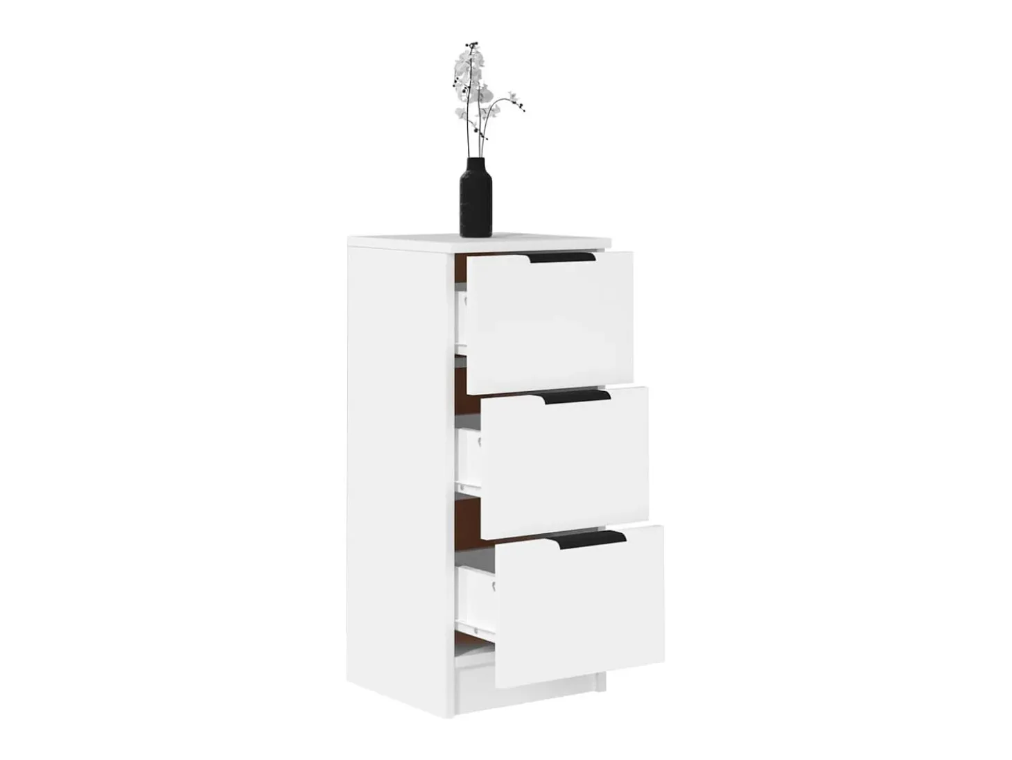 Aparador de madera contrachapada blanco 30x30x70 cm ES18912