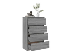 Aparador de madera contrachapada Sonoma gris 60x35x98,5 cm ES827934