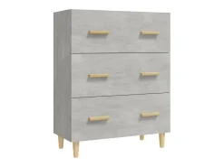 Aparador de madera contrachapada gris hormigón 70x34x90 cm