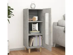 Aparador de madera contrachapada gris hormigón 34,5x34x90 cm ES30913