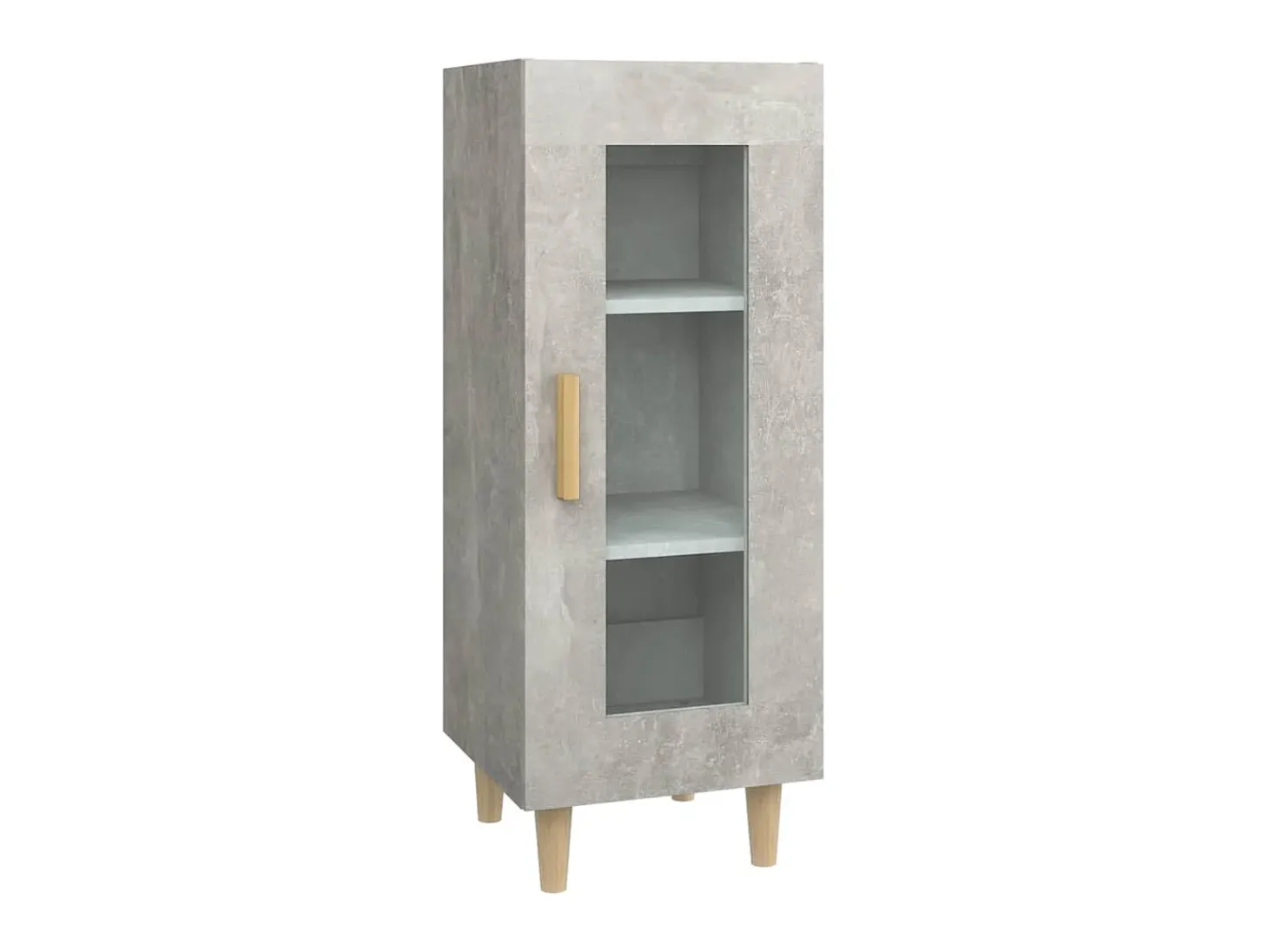 Aparador de madera contrachapada gris hormigón 34,5x34x90 cm ES30913