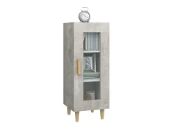 Aparador de madera contrachapada gris hormigón 34,5x34x90 cm ES30913