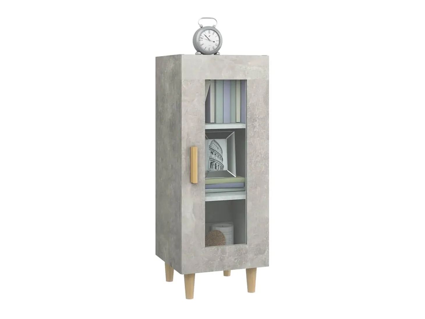 Aparador de madera contrachapada gris hormigón 34,5x34x90 cm ES30913