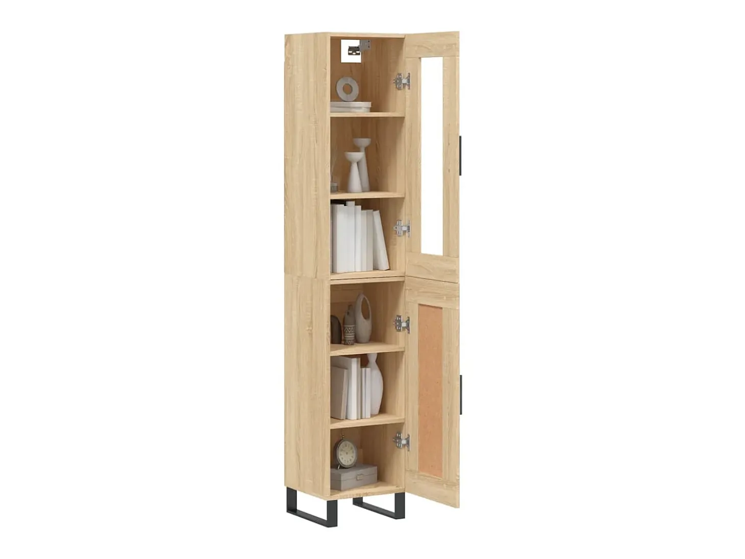 Aparador de madera contrachapada roble Sonoma 34,5x34x180 cm ES11267