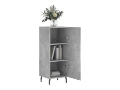 Aparador de madera contrachapada gris hormigón 34,5x34x90 cm