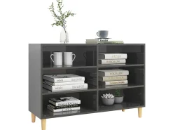 Aparador de madera contrachapada gris brillante 103,5x35x70 cm ES94880