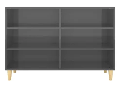 Aparador de madera contrachapada gris brillante 103,5x35x70 cm ES94880