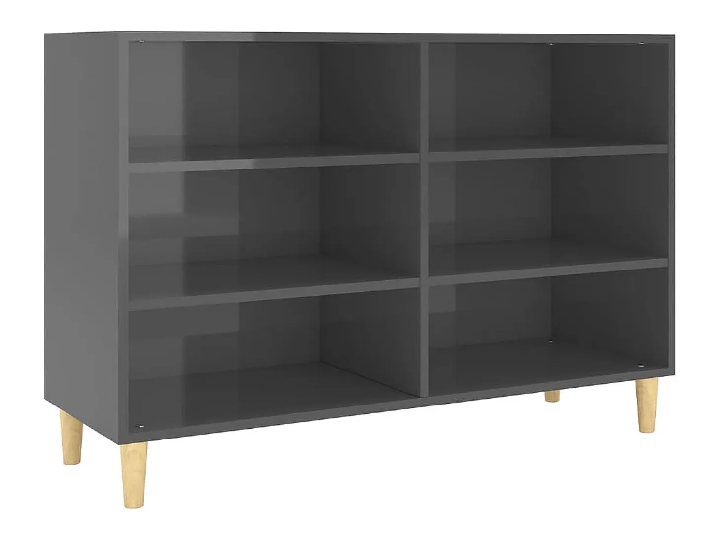 Aparador de madera contrachapada gris brillante 103,5x35x70 cm ES94880