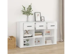 Aparador de madera contrachapada blanco 100x30x59,5 cm