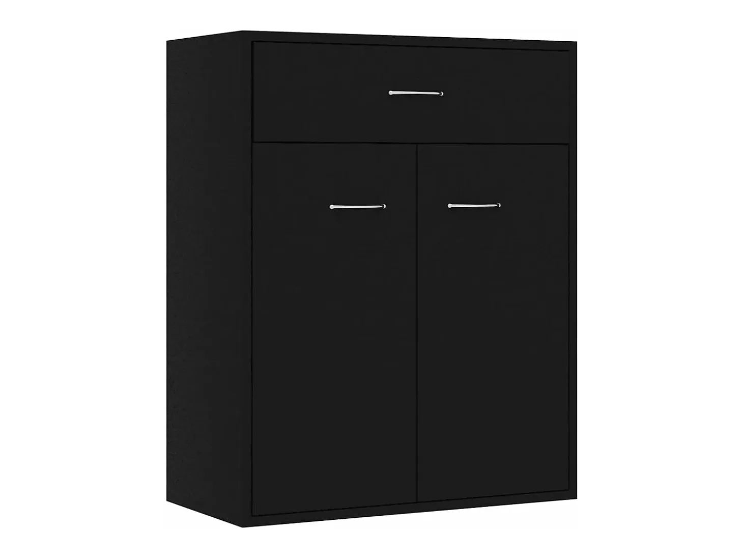 Aparador de madera contrachapada negro 60x30x75 cm ES588140