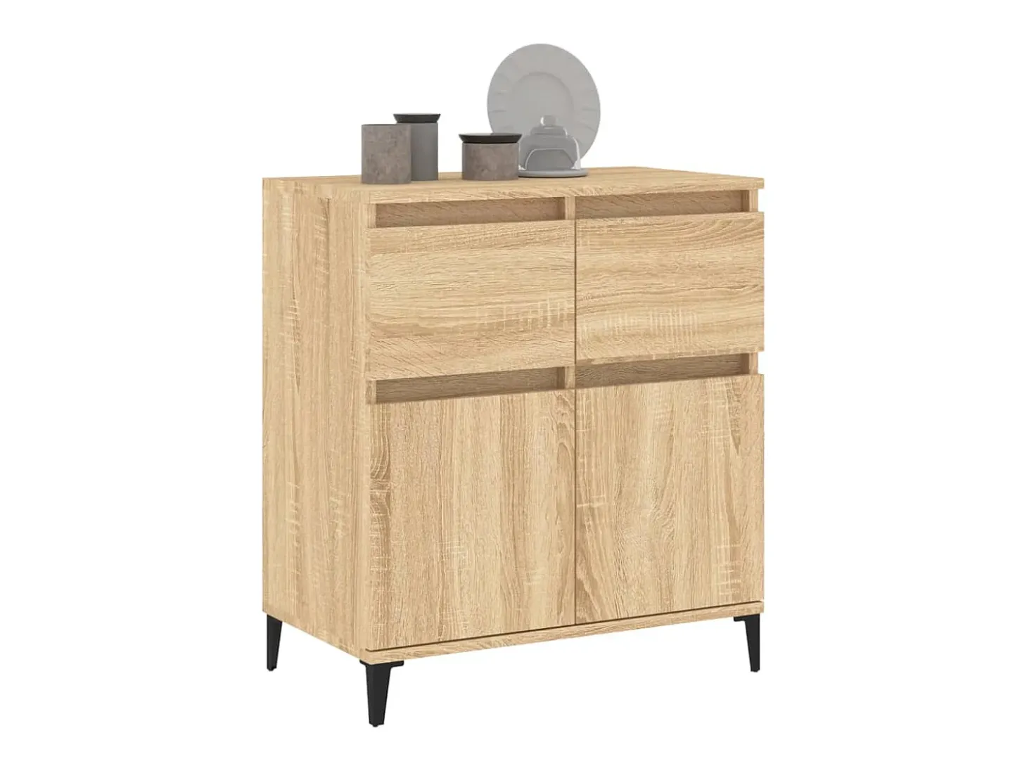 Aparador de madera contrachapada roble Sonoma 60x35x70 cm ES94625