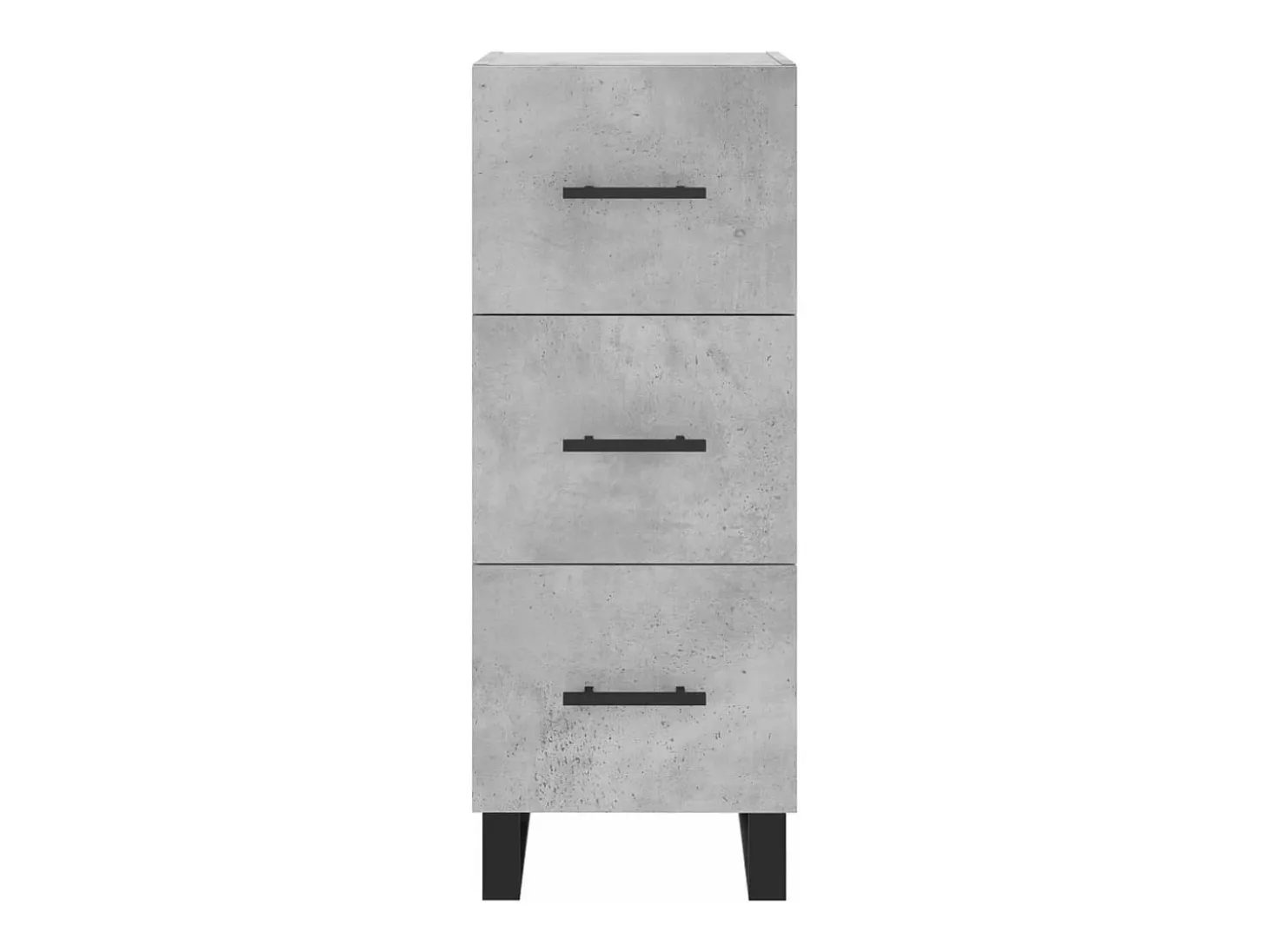 Aparador de madera contrachapada gris hormigón 34,5x34x180 cm