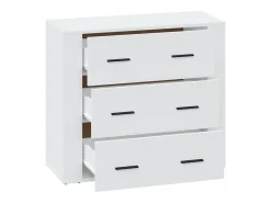 Aparador de madera contrachapada blanco 80x33x70 cm