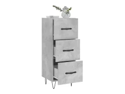 Aparador de madera contrachapada gris hormigón 34,5x34x90 cm ES10666