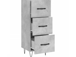 Aparador de madera contrachapada gris hormigón 34,5x34x90 cm ES10666