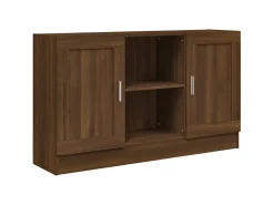 Aparador de madera contrachapada roble marrón 120x30,5x70 cm ES93569