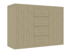 Aparador de madera contrachapada color roble Sonoma 60x30x70 cm ES74563