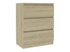 Aparador de madera contrachapada color roble Sonoma 60x35x76 cm ES66096