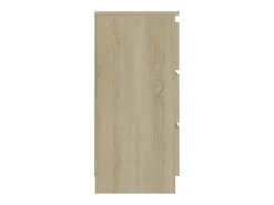 Aparador de madera contrachapada color roble Sonoma 60x35x76 cm ES66096
