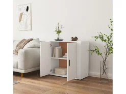Aparador de madera contrachapada blanco 80x33x70 cm ES25726