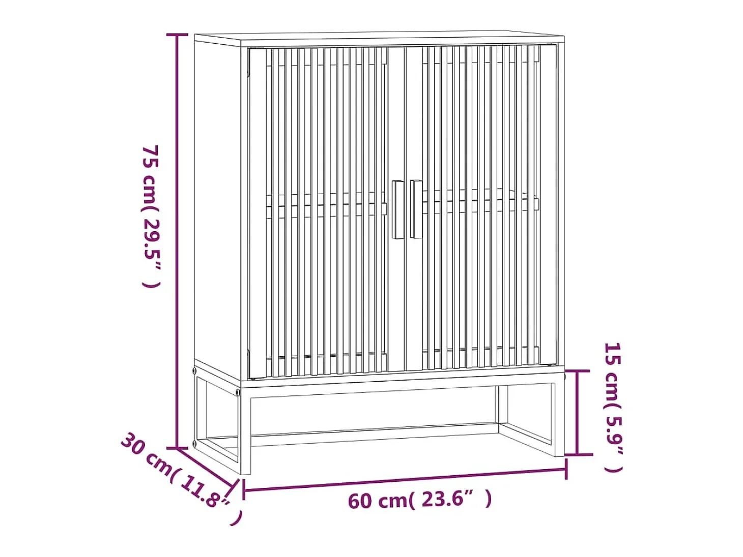 Aparador de madera contrachapada 60x30x75 cm