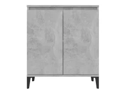 Aparador de madera contrachapada gris hormigón 60x35x70 cm