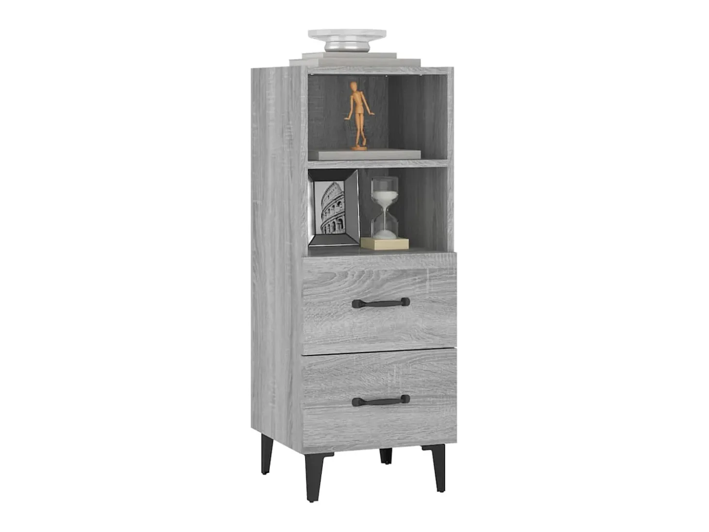 Aparador de madera contrachapada gris Sonoma 34,5x34x90 cm