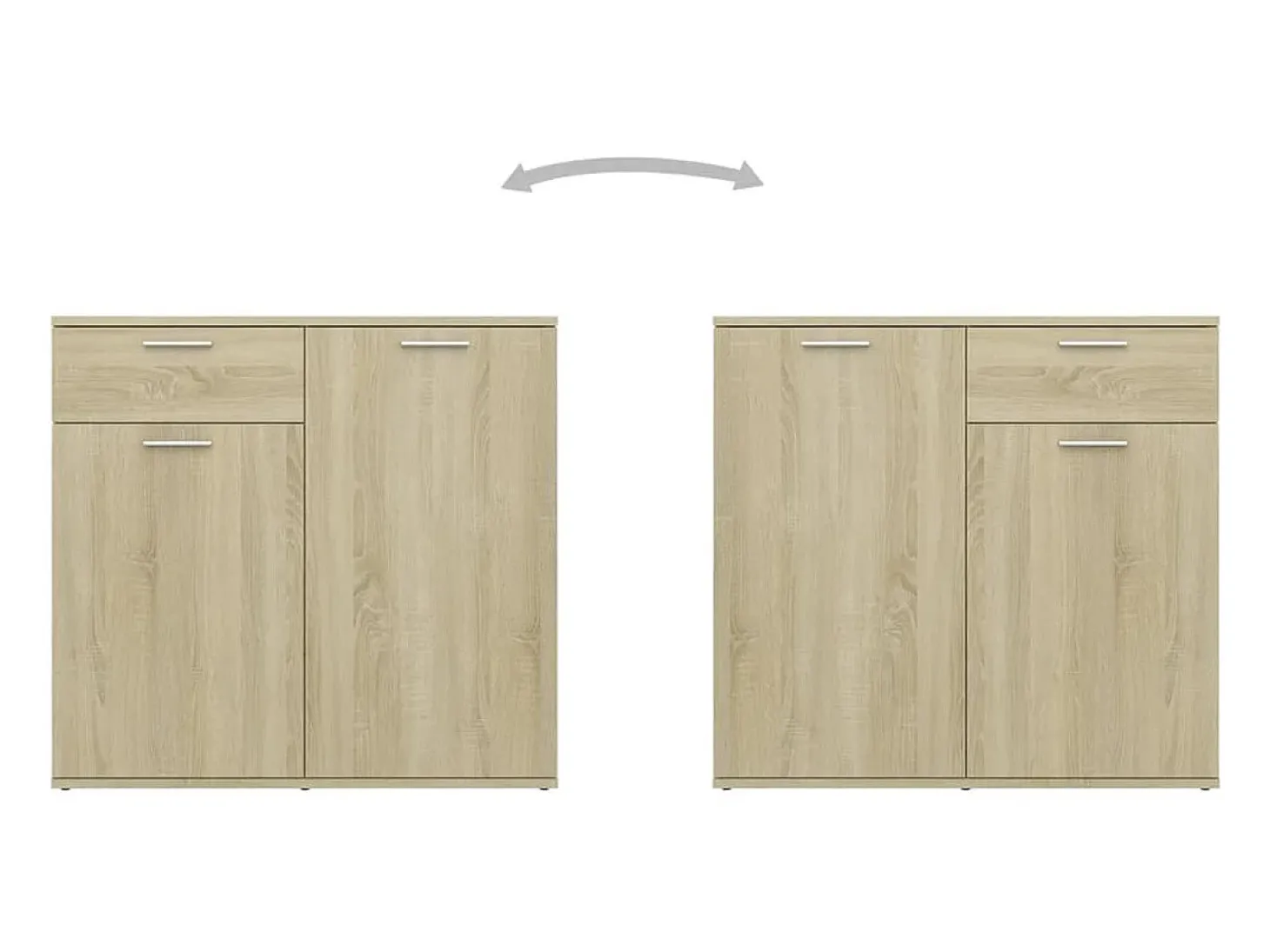 Aparador de madera contrachapada color roble Sonoma 80x36x75 cm