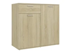 Aparador de madera contrachapada color roble Sonoma 80x36x75 cm