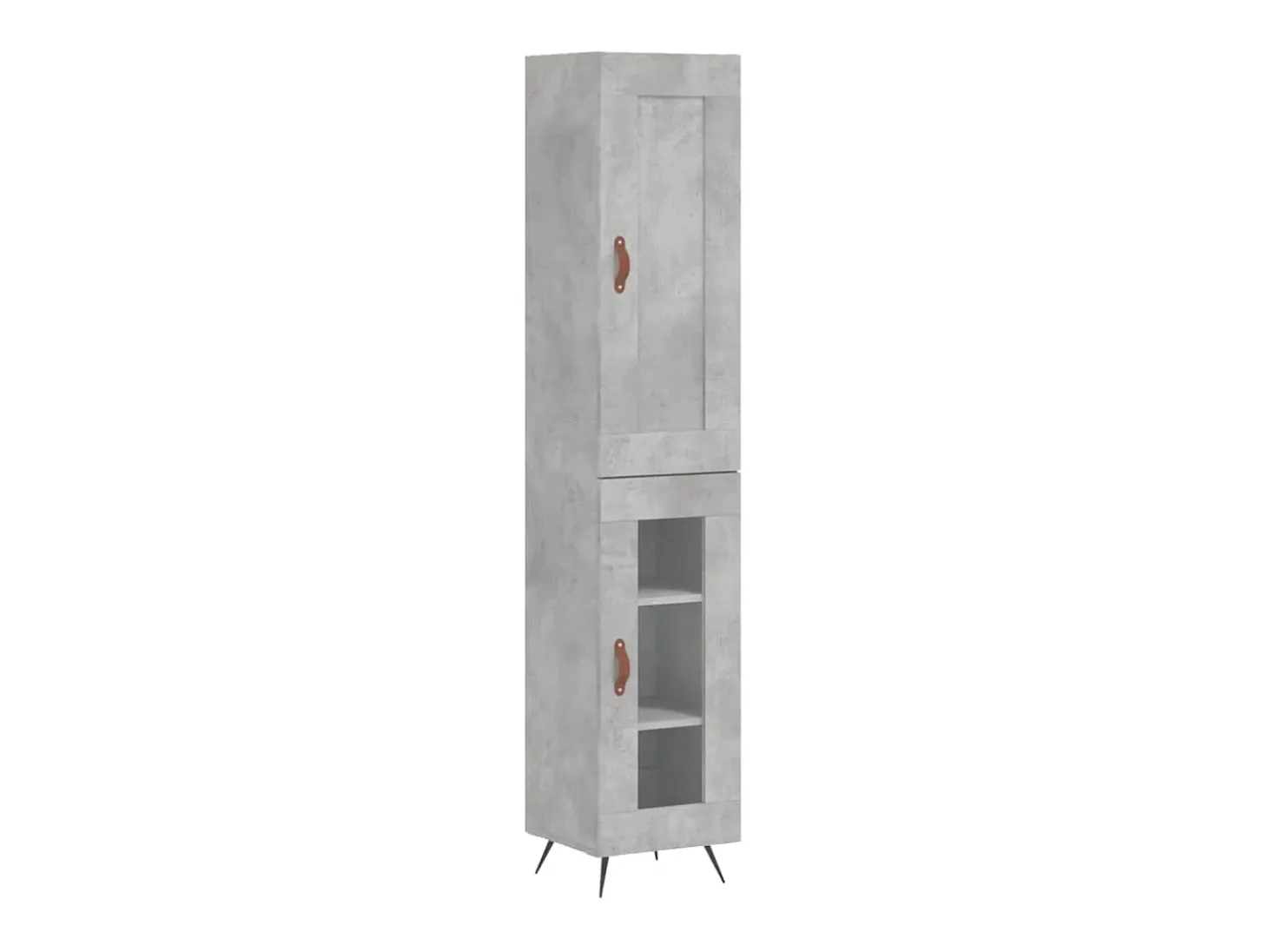 Aparador de madera contrachapada gris hormigón 34,5x34x180 cm ES94174