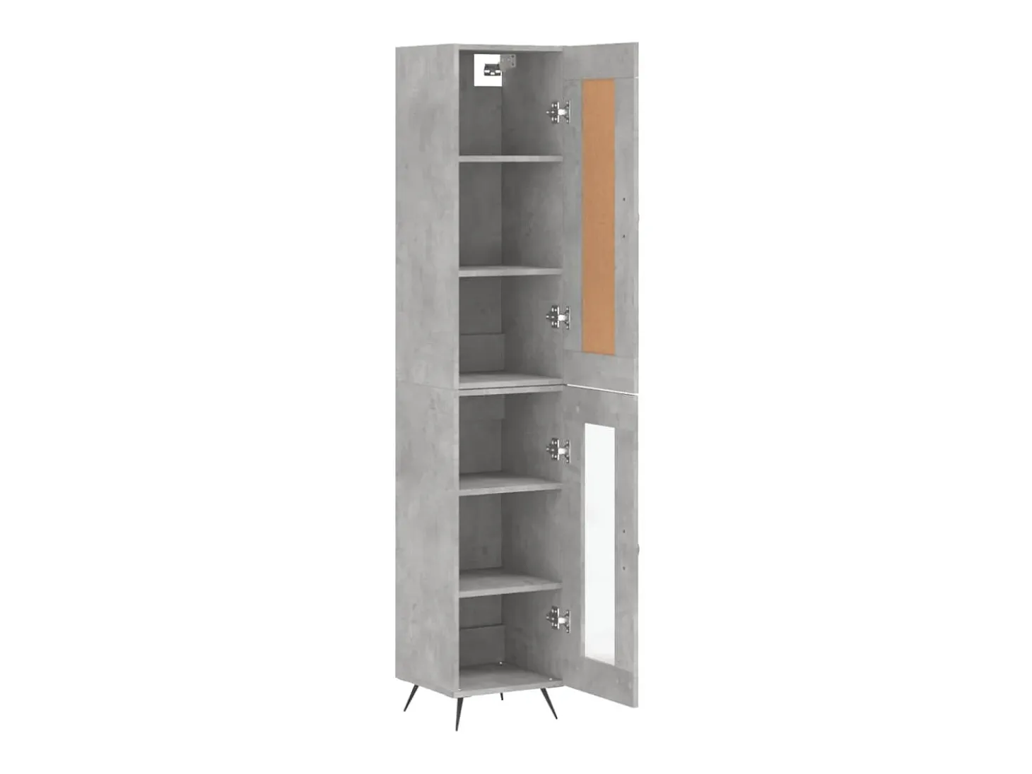 Aparador de madera contrachapada gris hormigón 34,5x34x180 cm ES94174