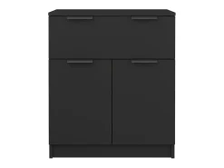 Aparador de madera contrachapada negro 60x30x70 cm ES34059