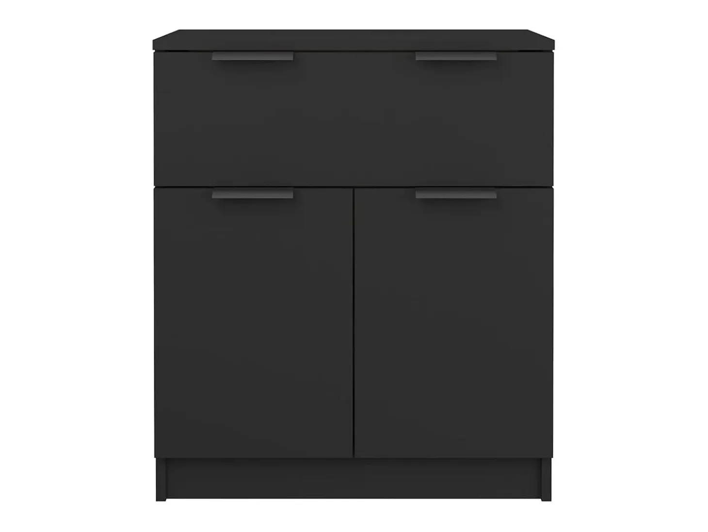 Aparador de madera contrachapada negro 60x30x70 cm ES34059