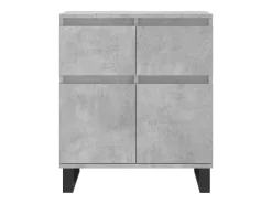Aparador de madera contrachapada gris hormigón 60x35x70 cm