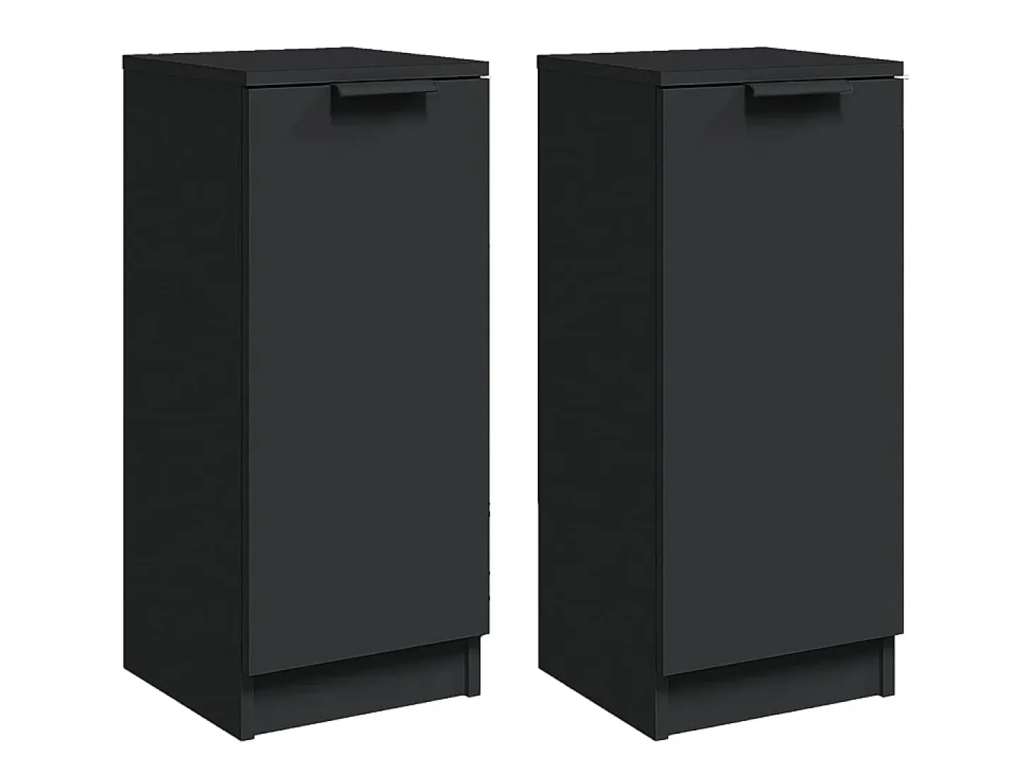 Aparador de madera contrachapada negro 30x30x70 cm ES86198