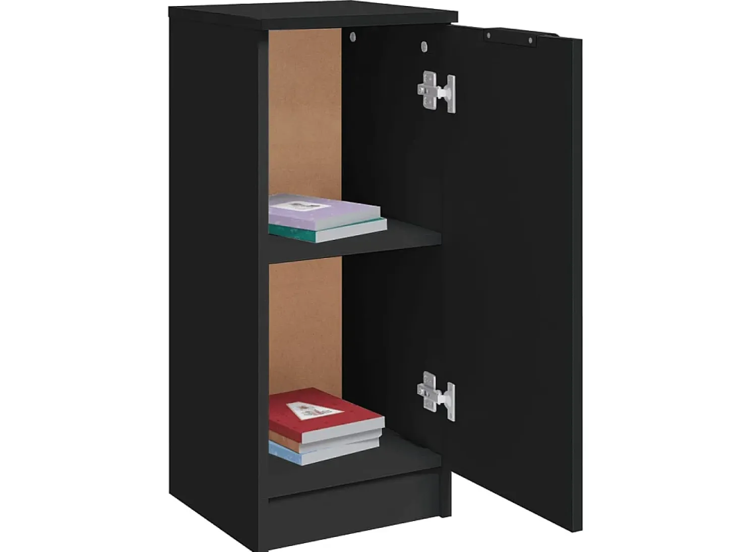 Aparador de madera contrachapada negro 30x30x70 cm ES86198