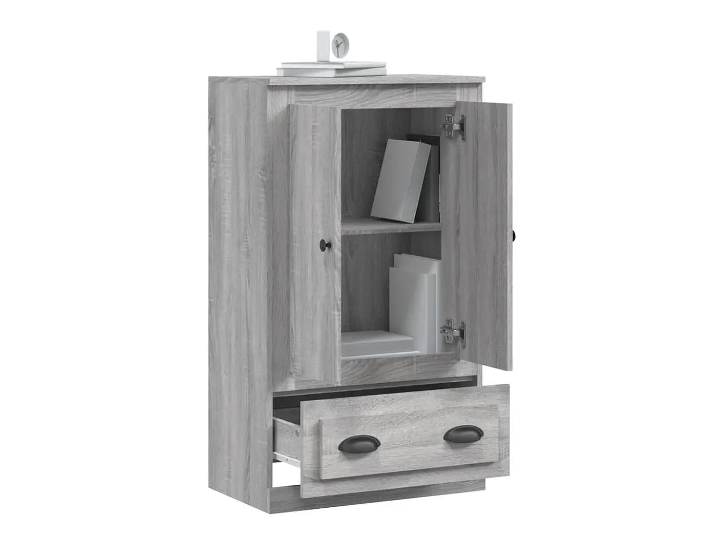 Aparador de madera contrachapada gris Sonoma 60x35,5x103,5 cm ES45892