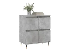 Aparador de madera contrachapada gris hormigón 60x35x70 cm