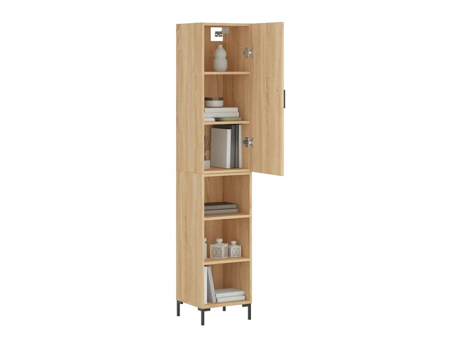 Aparador de madera contrachapada roble Sonoma 34,5x34x180 cm ES54872