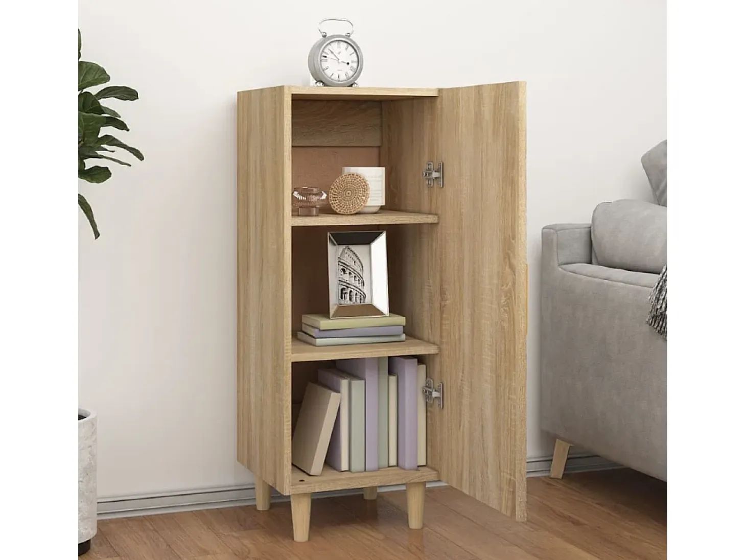Aparador de madera contrachapada roble Sonoma 34,5x34x90 cm ES76795