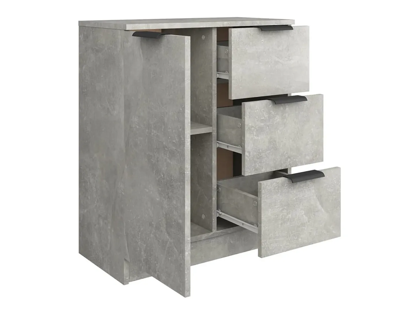 Aparador de madera contrachapada gris hormigón 60x30x70 cm
