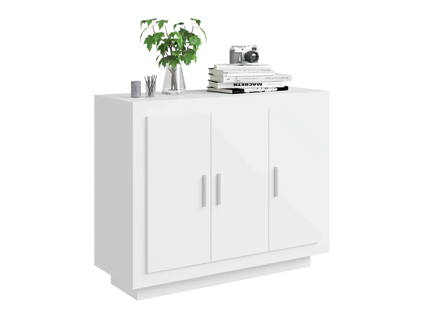 Aparador de madera contrachapada blanco 92x35x75 cm ES56372