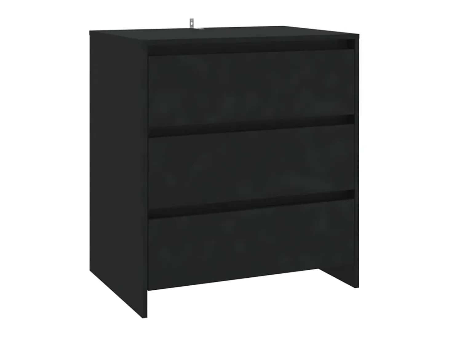 Aparador de madera contrachapada negro 70x41x75 cm