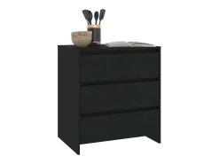 Aparador de madera contrachapada negro 70x41x75 cm